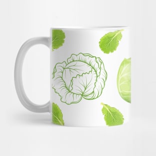 Cabbage Pattern | Botanical Art | Green Vegetables | Gifts for Plant Lovers | Gifts for Vegetarians Mug